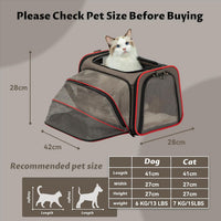 Petsfit Medium Expandable Cat Carrier for Air Travel - 17.0"L x 11.0"W x 11.0"H / Gray brown - image 2