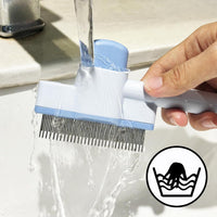 Cat Comb Pet Comb Self Cleaning Upgraded Cat Brush for Long Haired - Pink - image 2