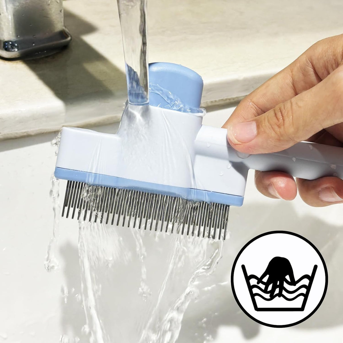 Cat Comb Pet Comb Self Cleaning Upgraded Cat Brush for Long Haired - Pink - image 2