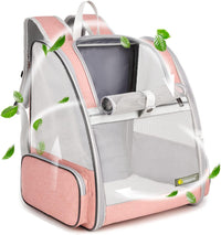 Texsens Innovative Traveler Bubble Backpack Pet Carriers for Cats - Mesh Pink