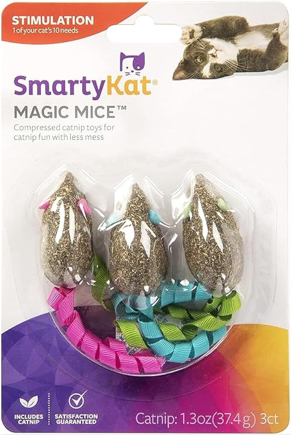 SmartyKat Magic Mice Compressed Catnip and Ribbon Cat Toys - Magic Mice / 3