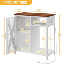 DWVO 20-29 Gallon Aquarium Stand with Power Outlets & LED Light, Cabinet for Fish Tank Accessories Storage - Metal Stand Suitable for Turtle Tank, Reptile Terrarium, 350LBS Capacity, White