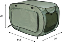 SportPet Designs Large Pop Open Kennel, Portable Cat Cage Kennel - Green - image 3