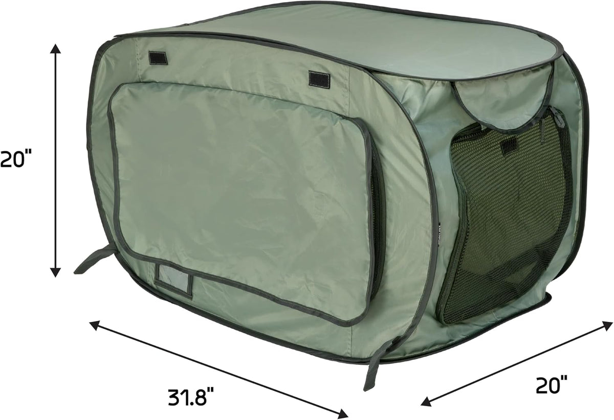 SportPet Designs Large Pop Open Kennel, Portable Cat Cage Kennel - Green - image 3