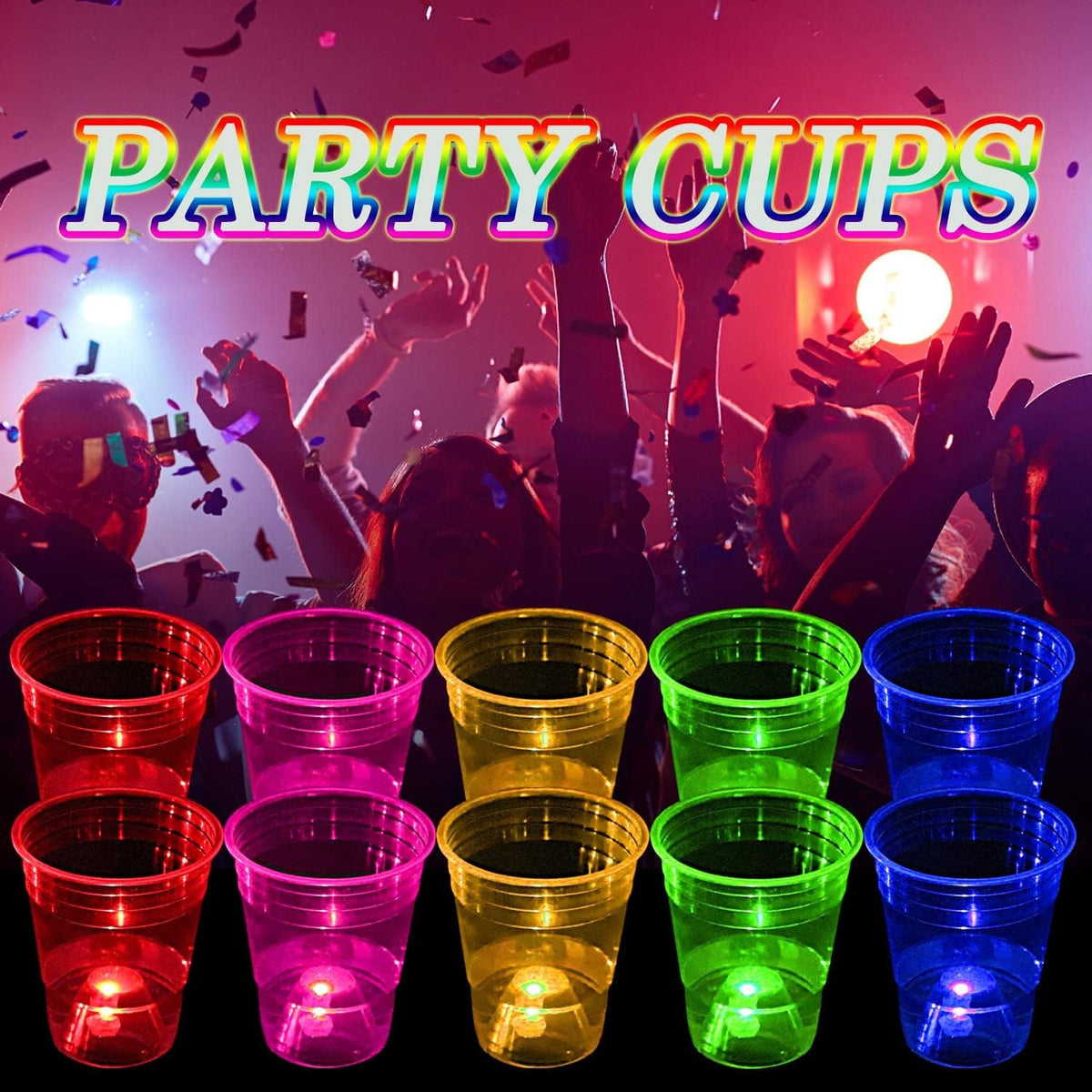 40 Pcs Glowing Party Cups 16oz for Indoor Outdoor - image 4