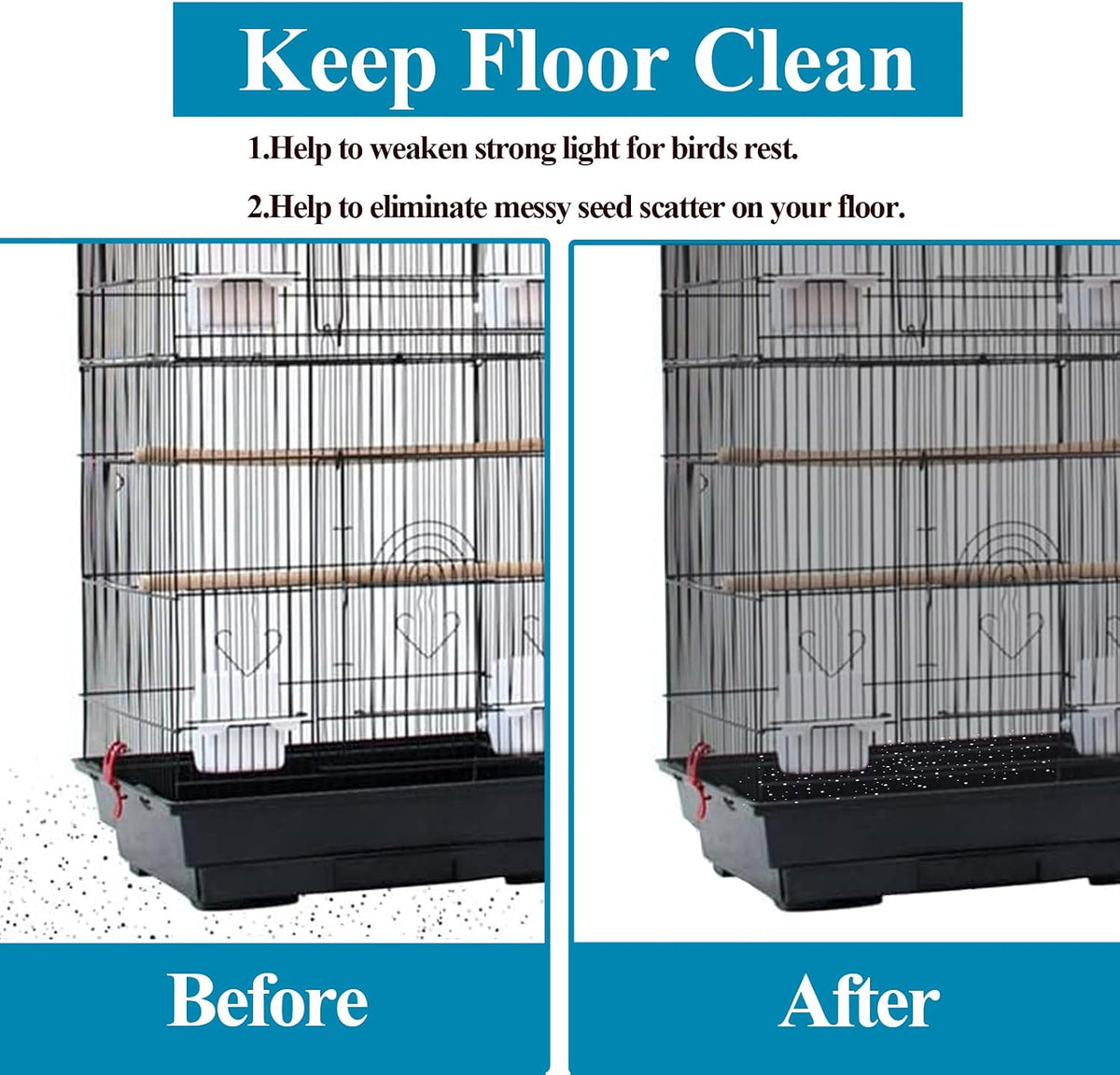 Large Bird Cage Seed Cather - 118*31.5in-black - image 3