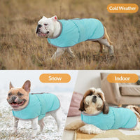 Queenmore Cold Weather Dog Coats Loft Reversible Winter Fleece Dog - Large / Light Blue - image 3