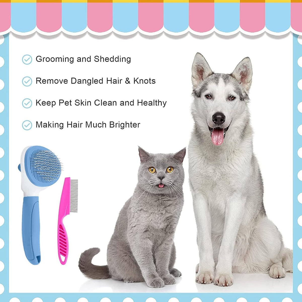Cat Brushes for Indoor Cats - Blue - image 4