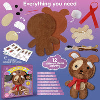 Qollorette felt sewing kit for kids with a handmade kitty stuffed toy and outfits - view 14