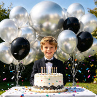 ASIYUHY Red Balloons 18 Inch 12 Pack Large Latex Party Balloons – Fun for Kids & Family - Metallic Silver Balloons - image 3