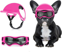 Dog Helmet and Goggles for Small Dogs - Small-(Pink+Pink)