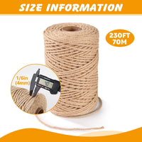 Natural Sisal Rope for Cat Scratcher - 1/6in x 230ft - image 2