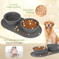 Puppy Dog Bowl, Travel Bowls Dog Food Bowls&Dog Water Bowls - Dark grey - image 4