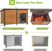 GUTINNEEN Dog House Insulated Outdoor Dog Kennel with Liner for Winter Extra Large