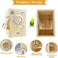 Bird Nest Box Parakeet Breeding Nest Box Bird Nest House Wooden - Small - image 4