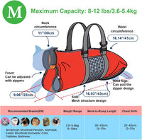 Cinf Cat Restraint Grooming Bag - M (8-12lbs) / Red - image 3
