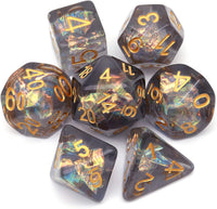 Haxtec Light Green DND Dice Set - Black Gold