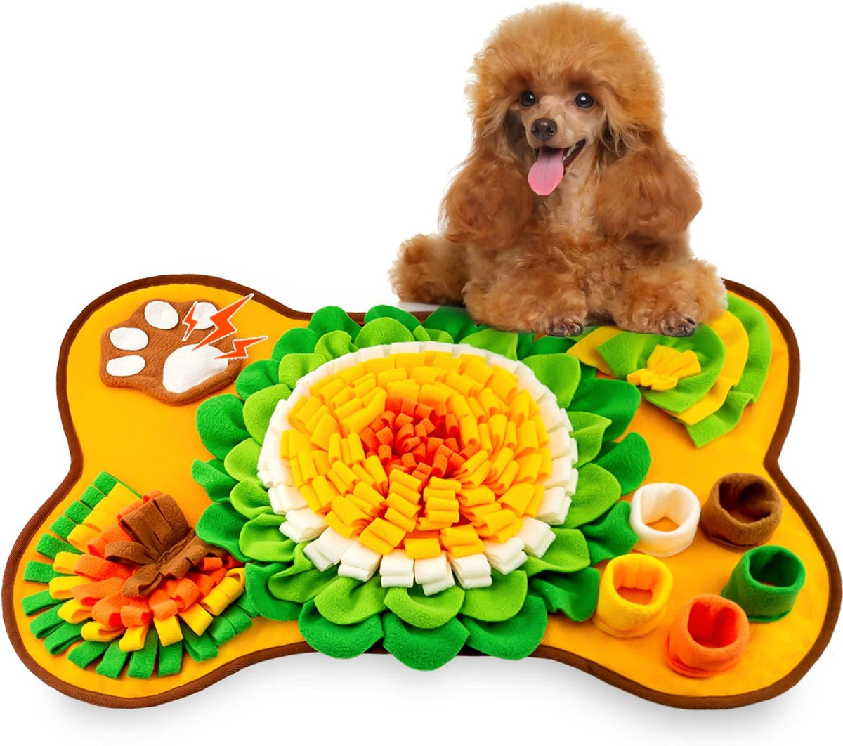 Snuffle Mat for Dogs, Pet Snuffle Mat for Small and Medium Dogs - Orange / One Size