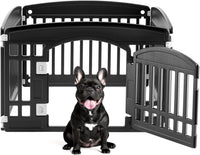 DUMOS Plastic Dog Playpen - Modern Black / 4 Panel / 24 Inch