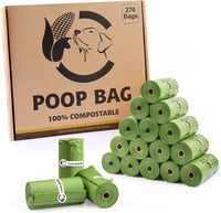 Certified Home Compostable Dog Poop Bags, 270 Plant Based Bags – Essentials for Dogs - Forest Green / 270 Count (Pack of 1)