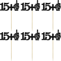 Ephlyn 1Pc 49+1 Black Glitter Cake Topper 50th Birthday Party Cake - 16th-24Pcs / Black - image 3