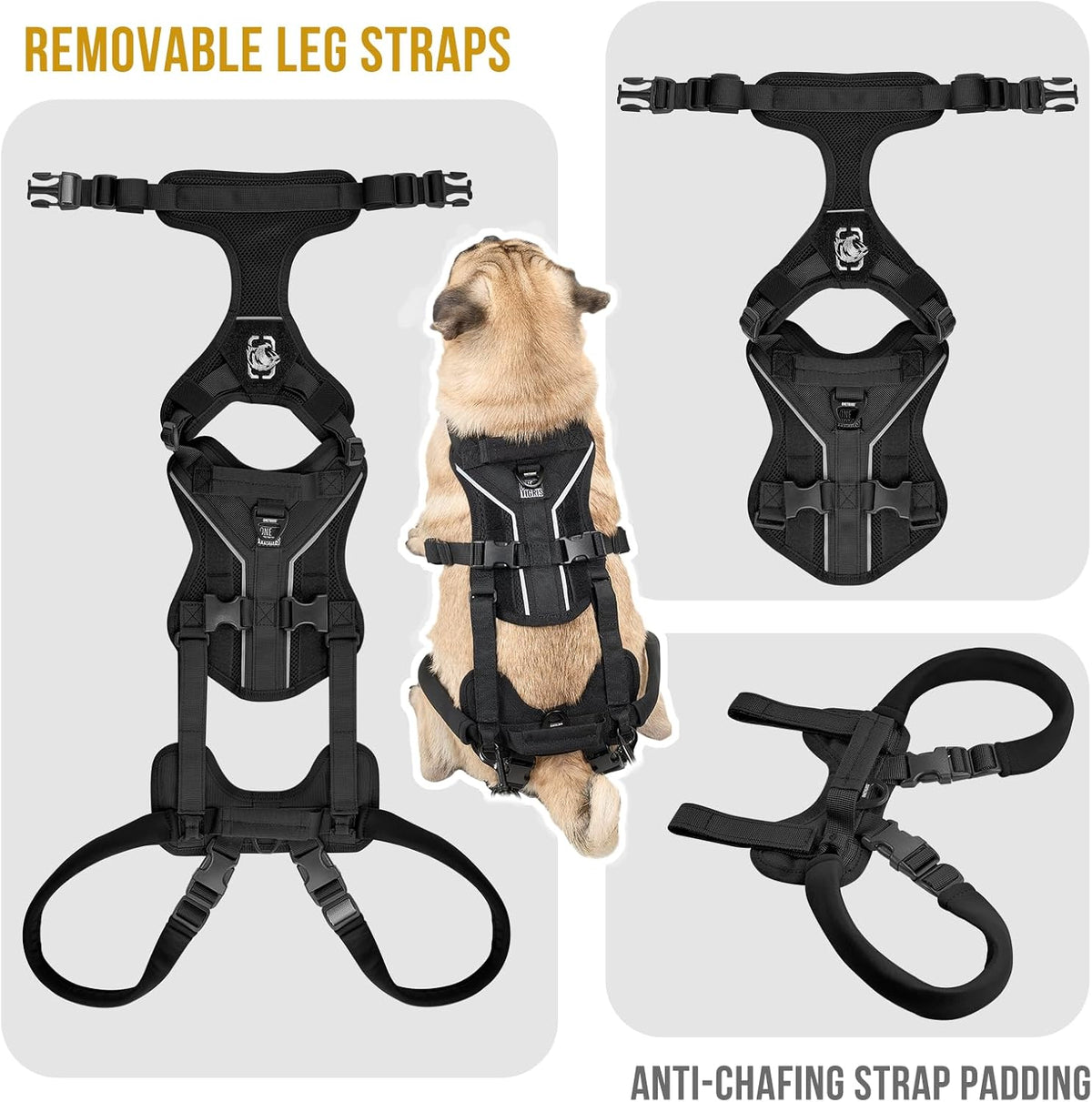 OneTigris Dog Lift Harness for Small Dogs XS - X-Small / Black - image 4