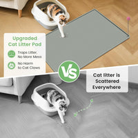 Silicone Cat Litter Mat with Toy, Waterproof - Light green - image 2