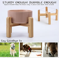 Petygooing 28 OZ Elevated/Raised Ceramic Dog Bowl for Small Medium Breeds, Dog Food Water Dish with Stand,Pet Bowl with Anti Slip Rubber for Cats Small and Medium Dogs (3.6 Cups) Khaki