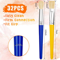 YGAOHF 16 pack of kids paint brushes with bright plastic handles, eight round and eight flat - view 4