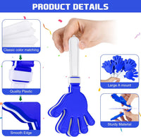 Junkin purple and white plastic hand clappers noisemakers, 48 pack - view 30