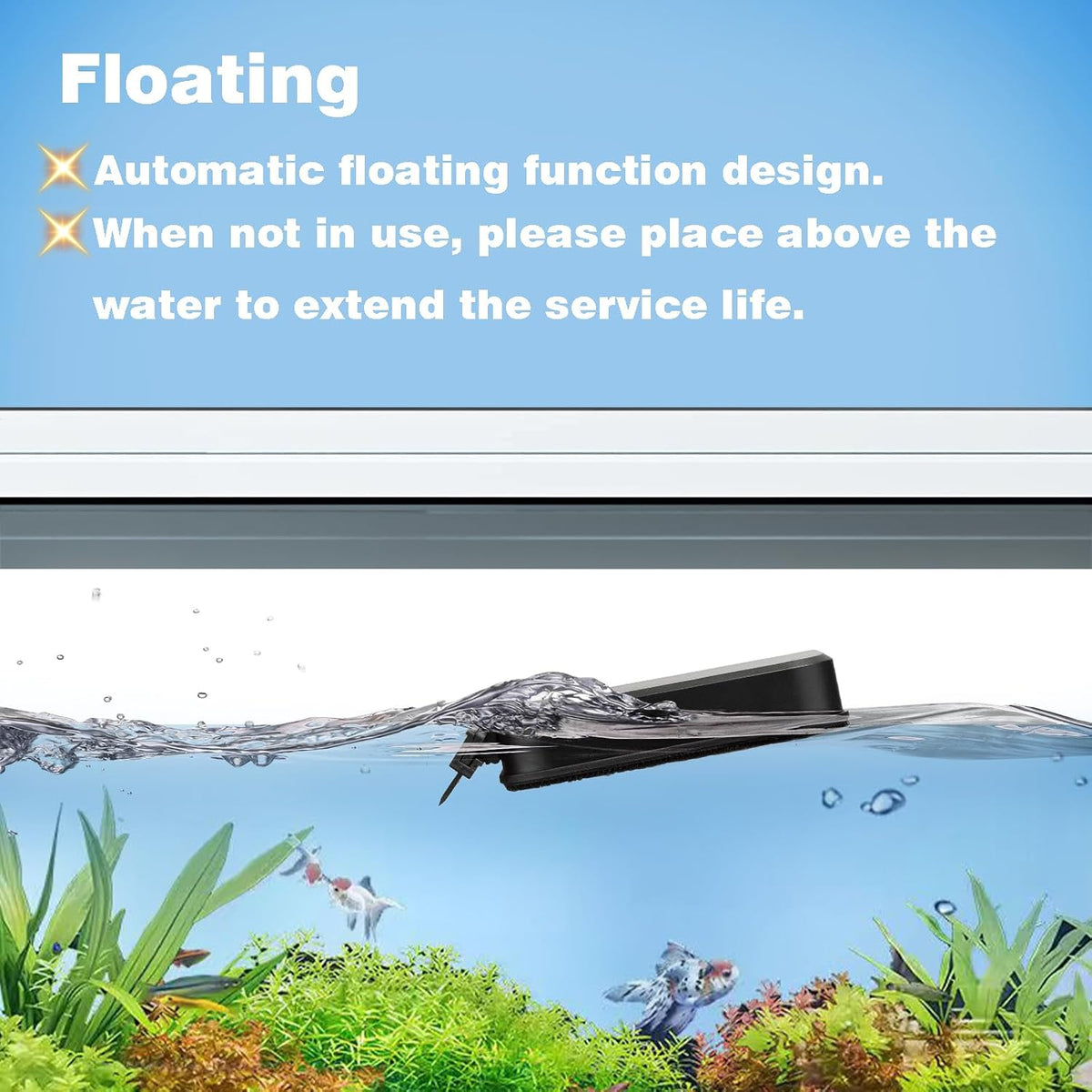 Aquarium Small Magnetic Cleaner for Glass Fish Tank Algae Scraper - L / Black - image 3