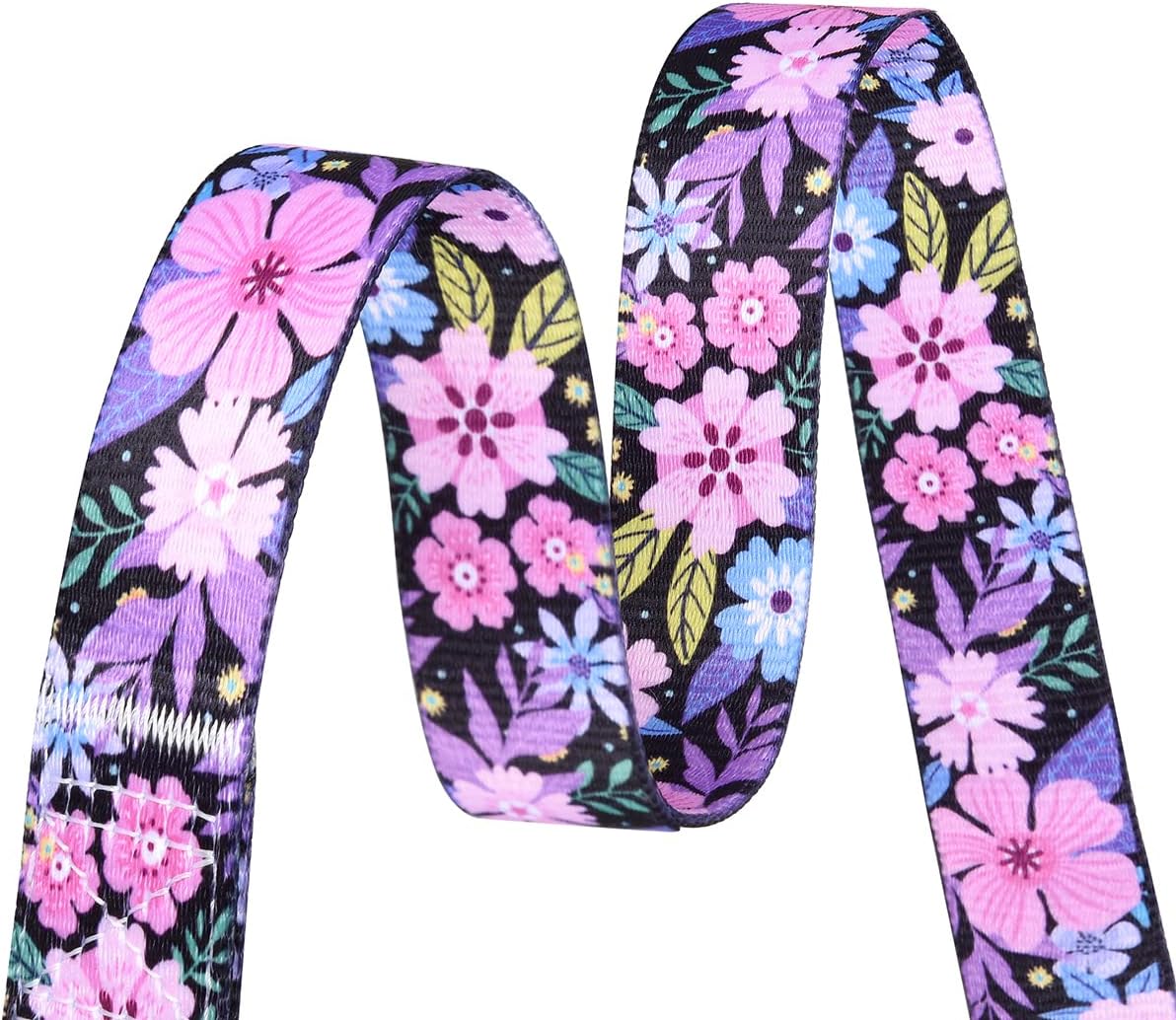 Mihqy Dog Collar for Medium Dogs, Fashion Design, M - M (Neck 12.9-21.6", Width 3/4") / Floral Pink - image 4