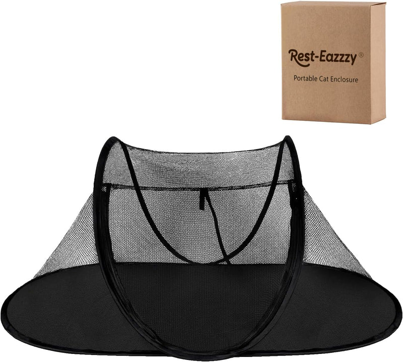 Cat Tent Outdoor, Pet Enclosure Tent Suitable for Cats and Small Animals, Indoor Playpen Portable - Black