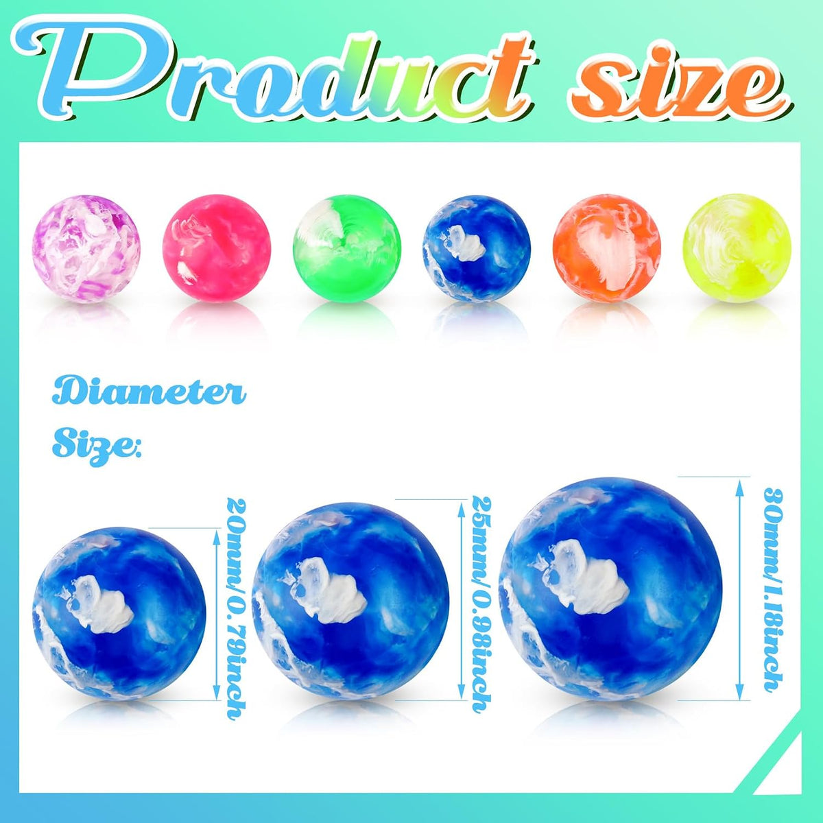 Sumind 100 Pcs 0.78 Inch Kids Small Bouncy Balls Bulk for Party Favor - 1.18 inch / 100 - image 2