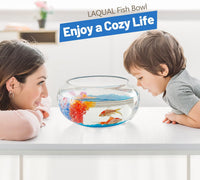 2 Gallon Glass Fish Bowl with Decor - 2 gal fish bowl - image 2