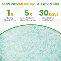 NEWORD Crystals Cat Litter Superior Odor Control 14 lbs Total (2 Pack of 7lb Bags) Soft-On-Paws Low Tracking Dust-Free Green Silica Gel, Aloe Vera Fragrance