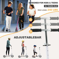 TENBOOM folding kick scooter with 8 inch wheels, rear brake and adjustable handlebar - view 6