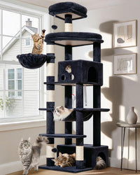Taoqimiao 32.2in Cat Tree with Toy - Smoky Gray / 79 inch