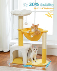 Flower Cat Tree with Large Metal Frame Hammock - 35" Upgraded Flower Cat Tree / Cloud White - image 3