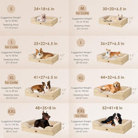 EHEYCIGA Orthopedic Dog Bed for Medium Dogs, Waterproof Memory Foam Medium Dog Beds with Sides, Non-Slip Bottom and Egg-Crate Foam Pet Couch Bed with Washable Removable Cover, Greige