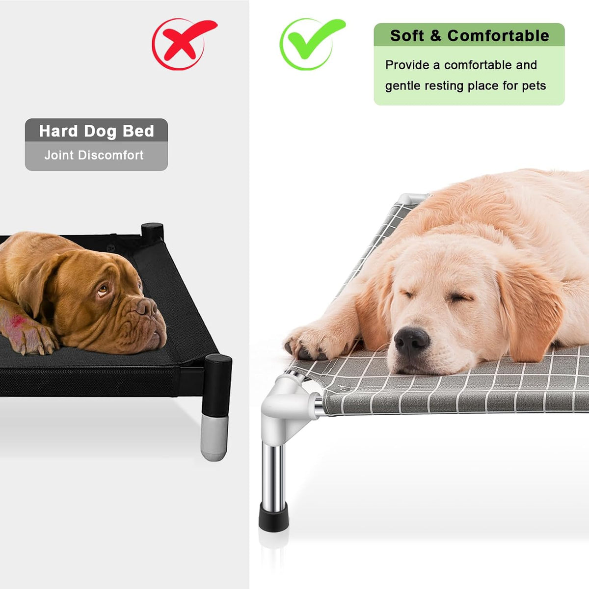 Elevated Pet Bed Dog Cot, Raised Pet Bed for Small Dogs - Large-Open - image 4