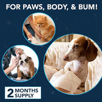 NOVEHA Dog Wipes - Odor Eliminating and Cleaning Grooming Wipes for Dog's Paws, Body, and Butt - Perfect for Puppy and Adult Dogs - Plant-Based, Safe, Convenient & Large Unscented Wipes (120 Counts)
