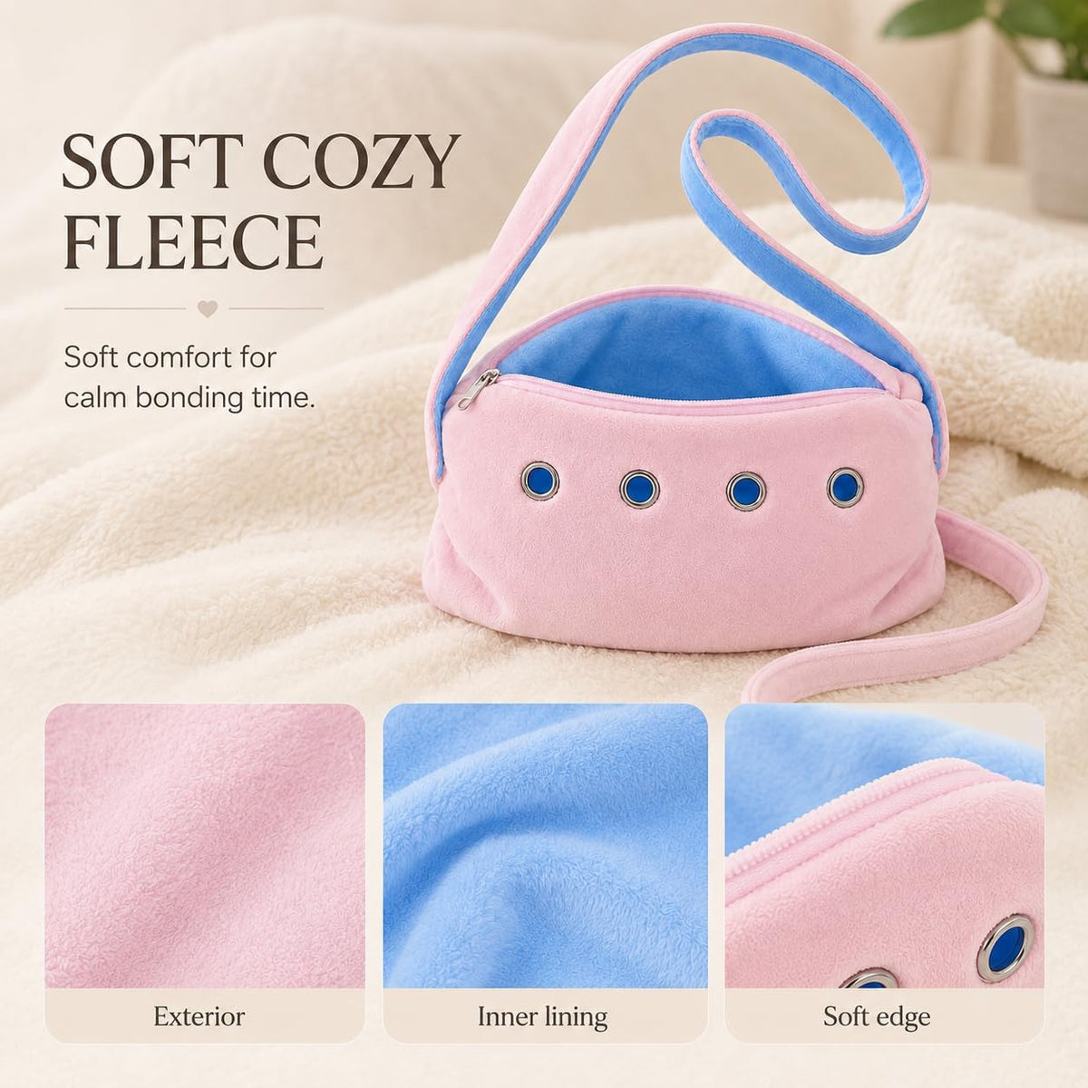 Cat Sling Carrier for Cats and Kittens - Pink-Small - image 4