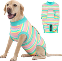 Dog Surgery Suit, Surgical Suit for Dogs, Dog Onesie for Surgery – Essentials for Dogs - Xl(back:20.1-24.8in,wt:42-75lbs) / Mint Green Stripes
