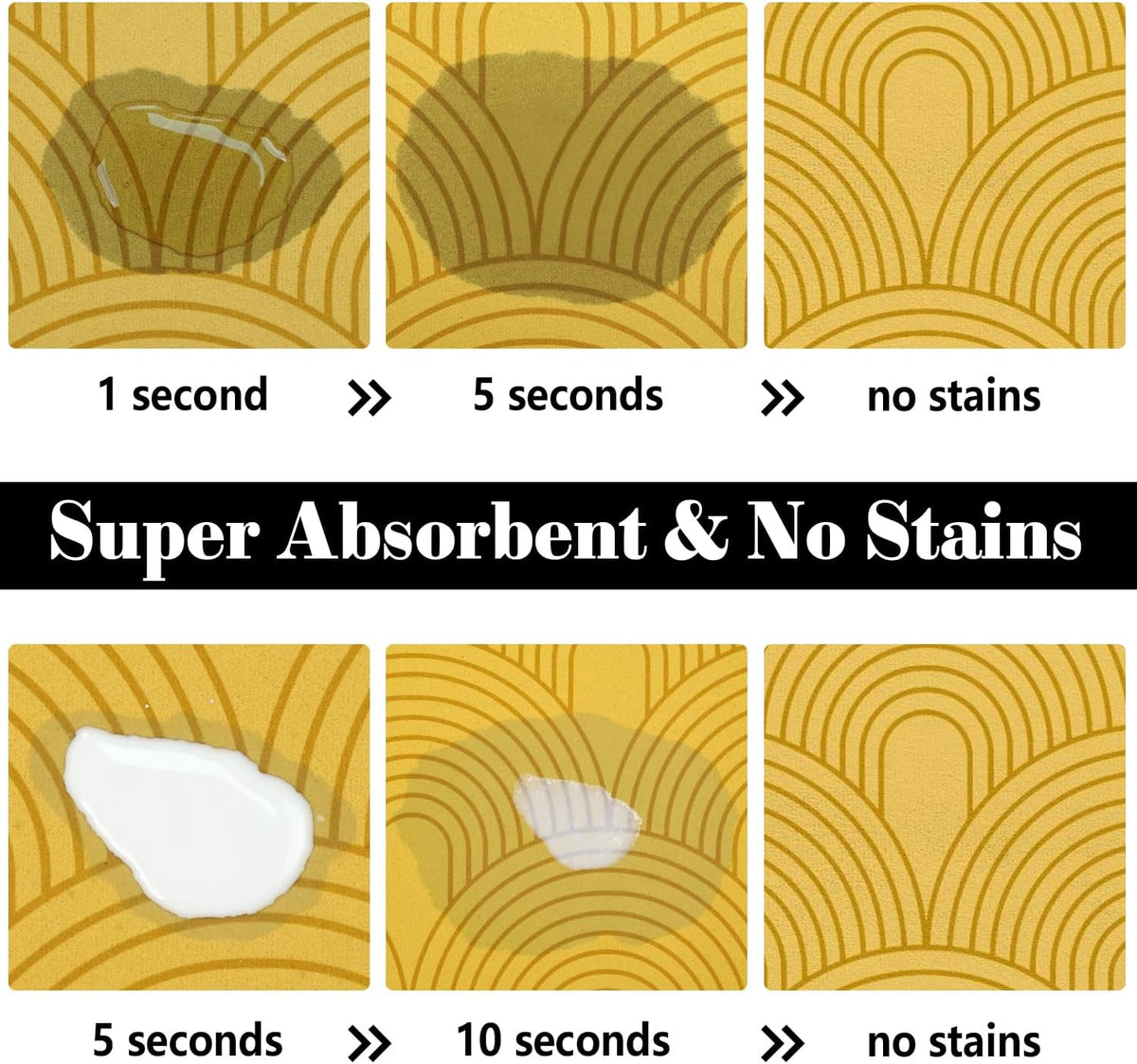 Dog Food Mats for Floors Absorbent, Pet Cat Food Mat - M(16"×24") / 01-Yellow - image 2