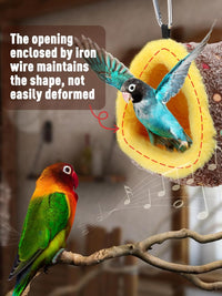 Large Winter Warm Bird Nest House with Support Board for Cage – Essentials for Birds - Small - image 3