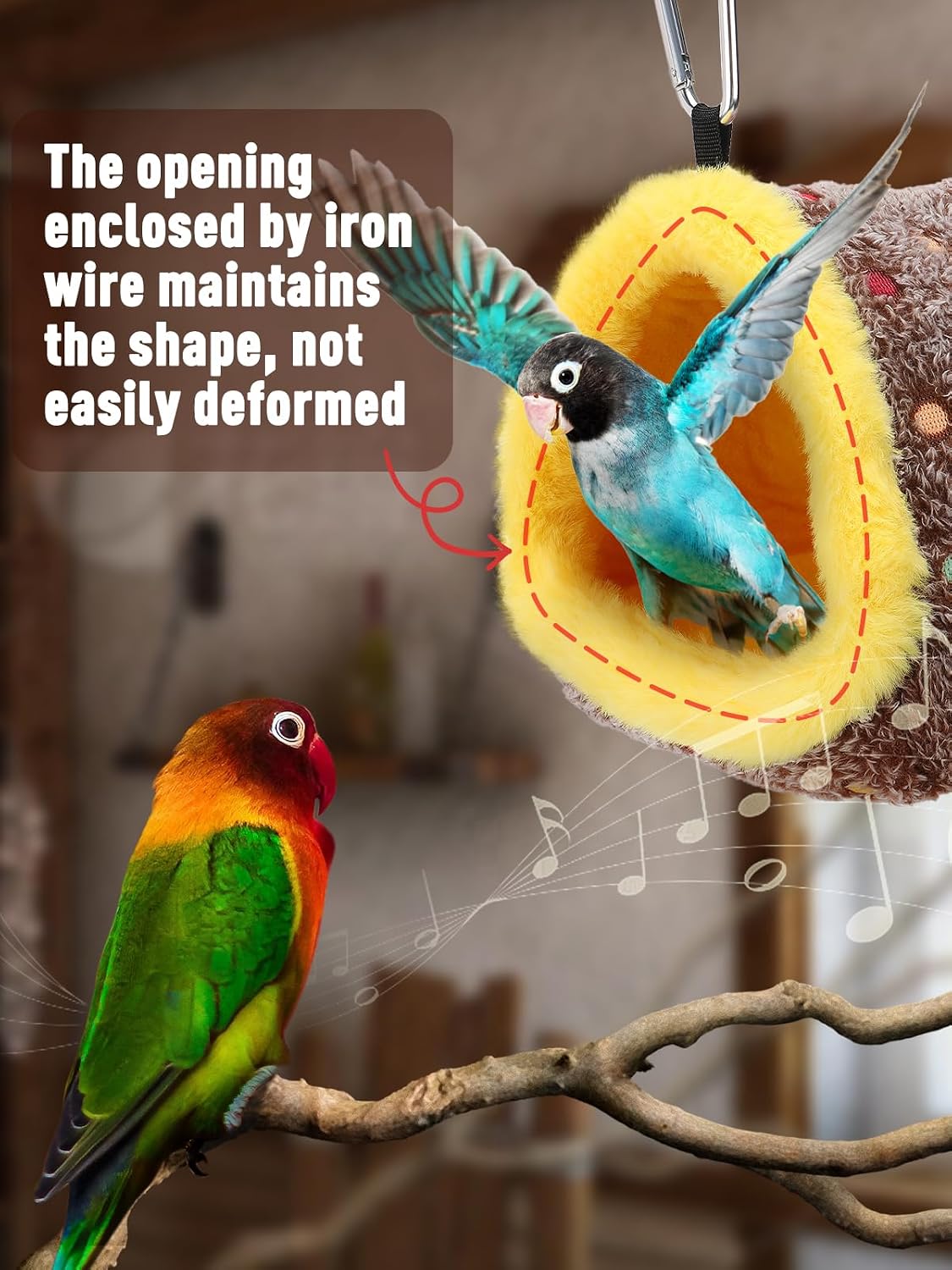 Large Winter Warm Bird Nest House with Support Board for Cage – Essentials for Birds - Small - image 3