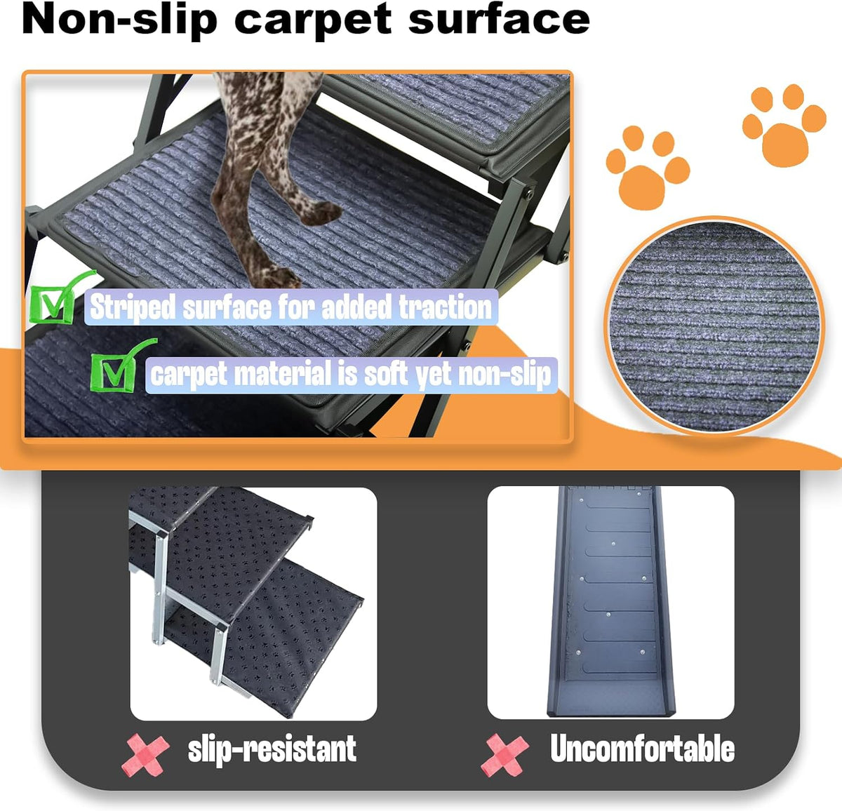 Dog Ramp for Car Truck and SUV Dog Stairs for Large Dogs Folding Pet - Standard 5 Steps - image 3