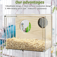 PINVNBY Parakeet Nesting Box Bird House for Cage Wood Mating Box Bird - Acrylic,L: 8.07*6.2*3.93 inch - image 4