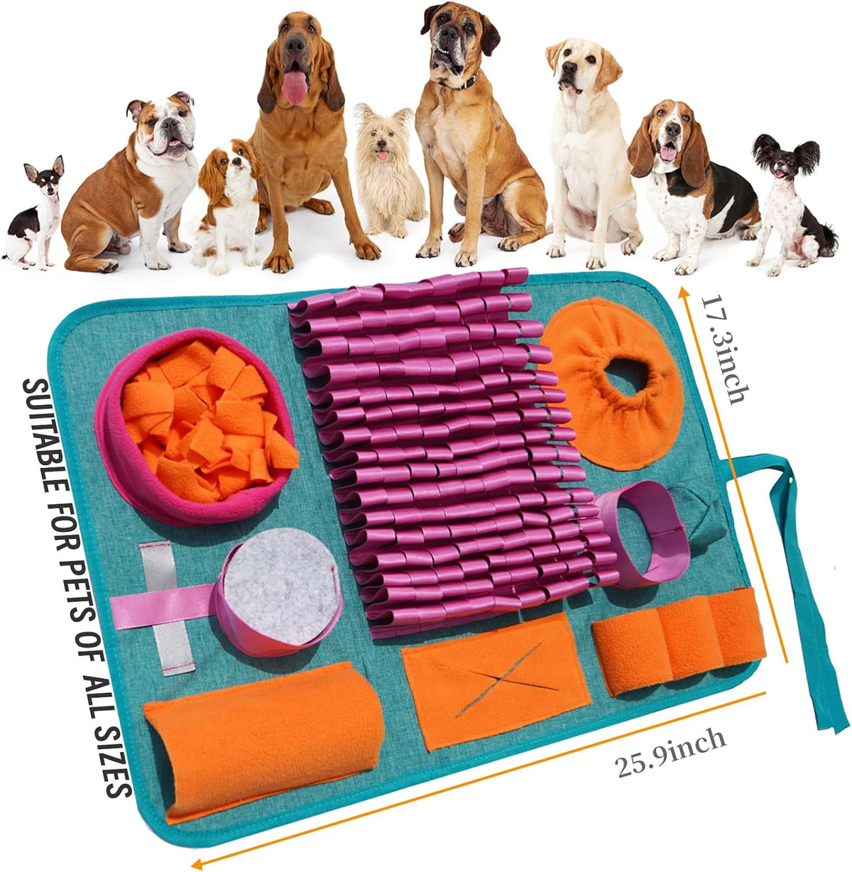 Snuffle mat for Dogs Iteractive Dog Puzzle Toy Used for Training - Red - image 2
